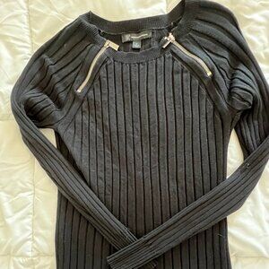 I.N.C. Black Long Sleeve Top with Zippers size Medium
